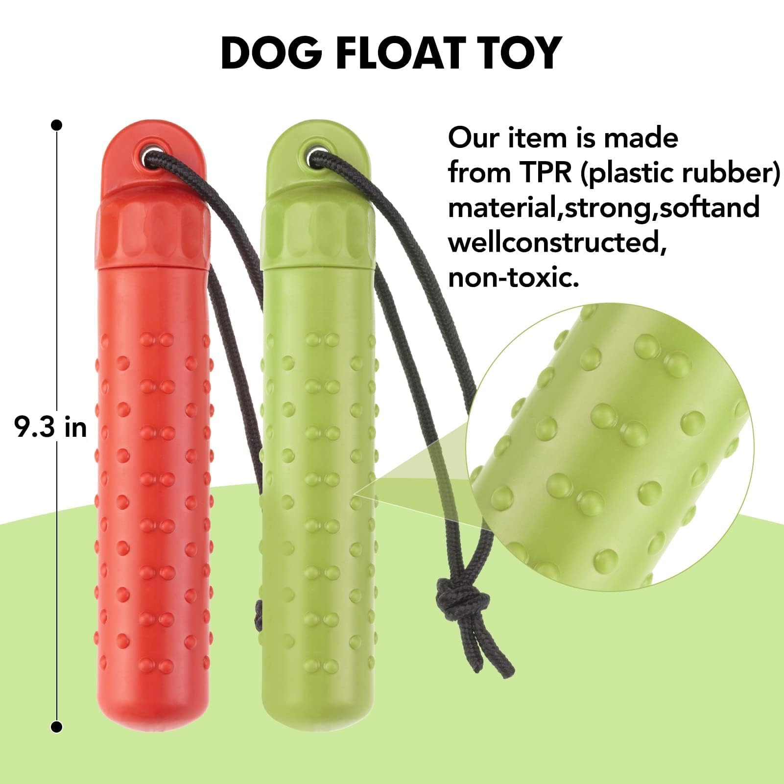 BINGPET Dog Float Bumper Toy - 9.3 Inch, Treat Dispensing Puzzle Toys, Training Dummy Retrieving Bumpers Summer Pool Toy Tug Gam