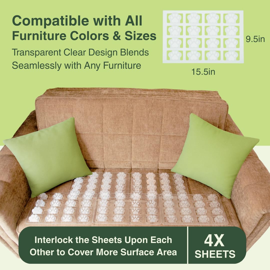 Peachtree Pet Made In The Usa (Love Seat) Clear Humane Scat Mat To Keep Dogs Off Couch & Dog Counter Surfing Deterrent - Pain Fr