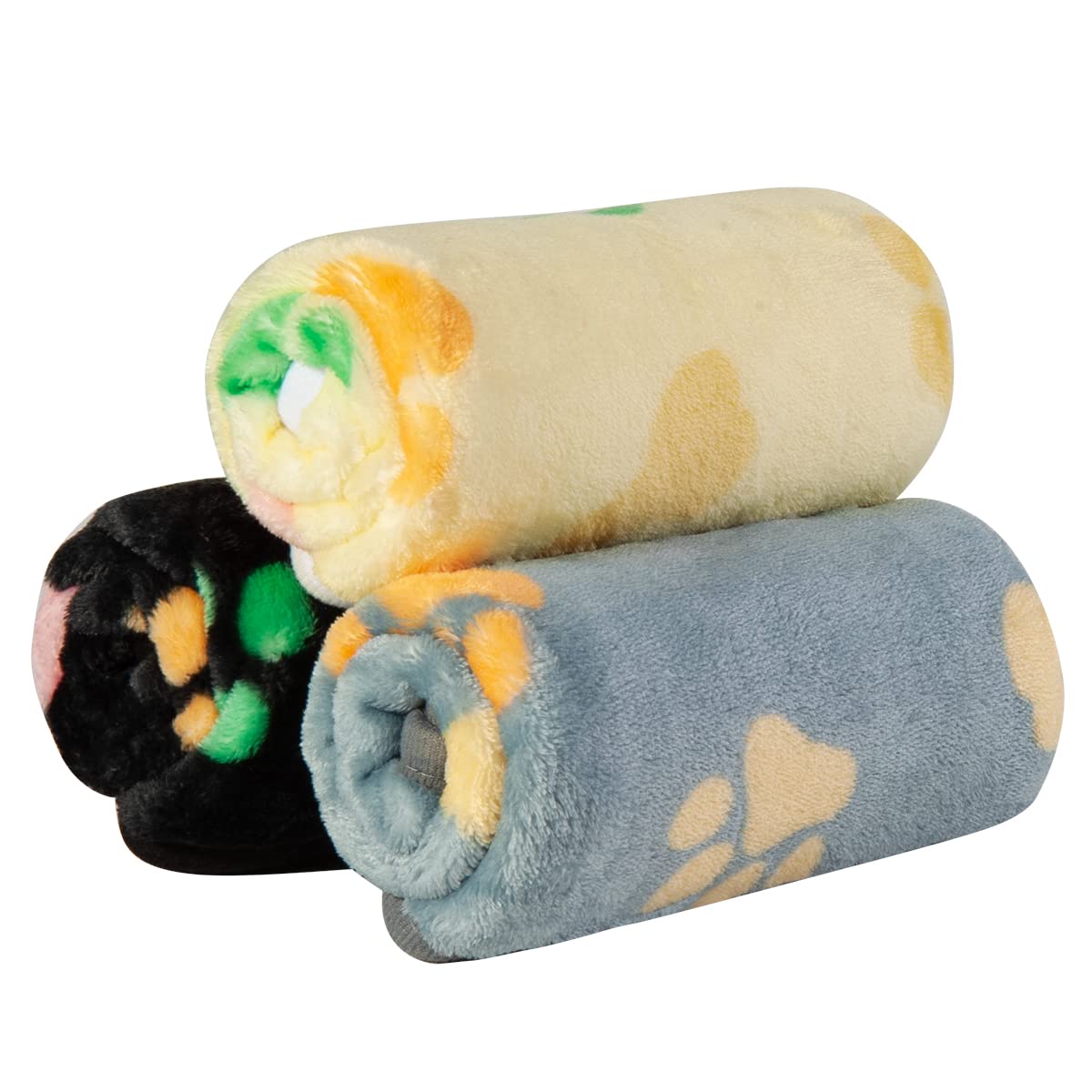 Dono 1 Pack 3 Blankets Soft Fluffy Cute Paw Pattern Fleece Pet Blanket Warm Sleep Mat Cute Print Design Puppy Kitten Blanket Doggy Mat Paw Print For Animals-23 * 16In