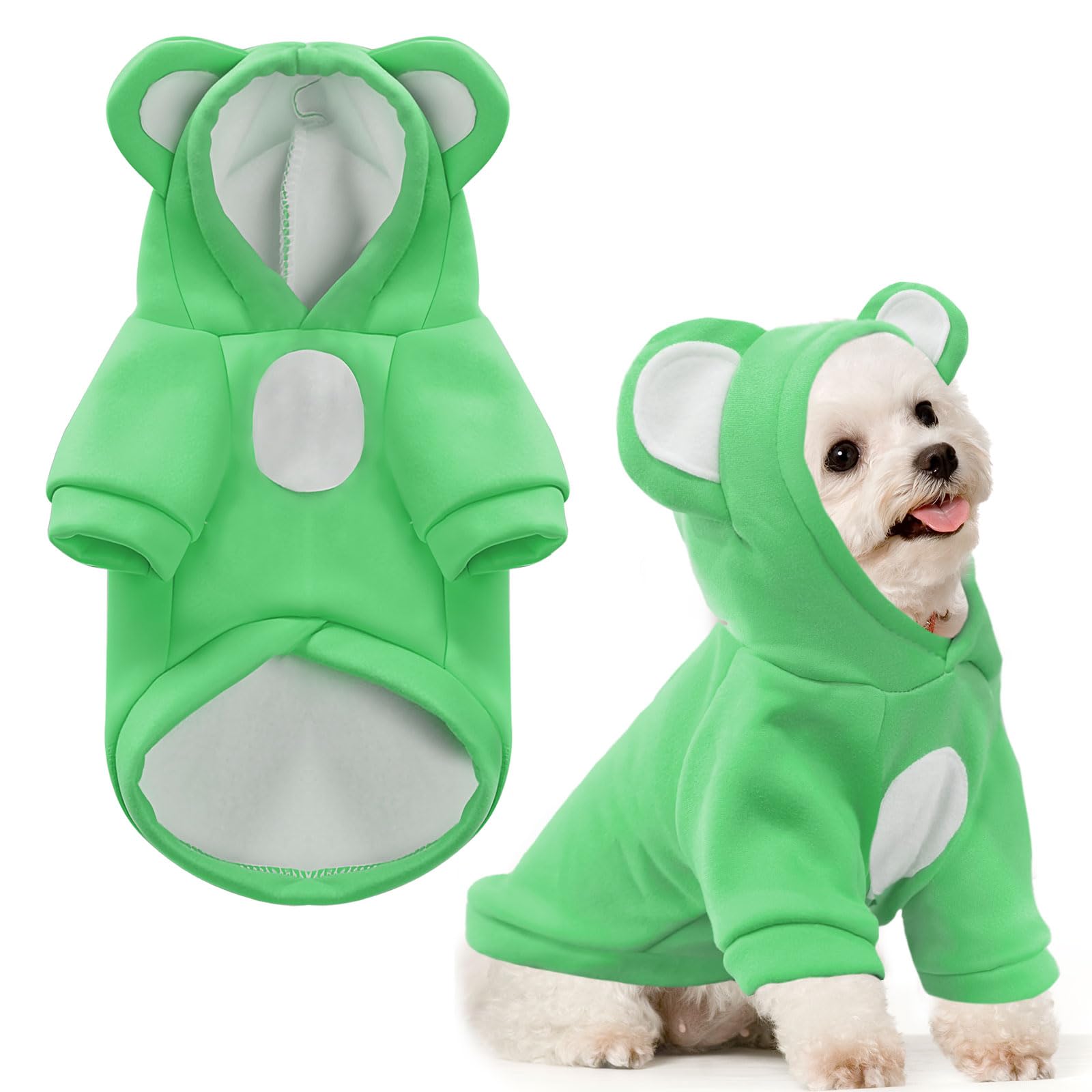 HRTTSY Small Dog Hoodie Soft Warm Fleece Fall Winter Dog Clothes Cute Puppy Sweaters Cat Coat Funny Blank Pullover Doggy Hooded 