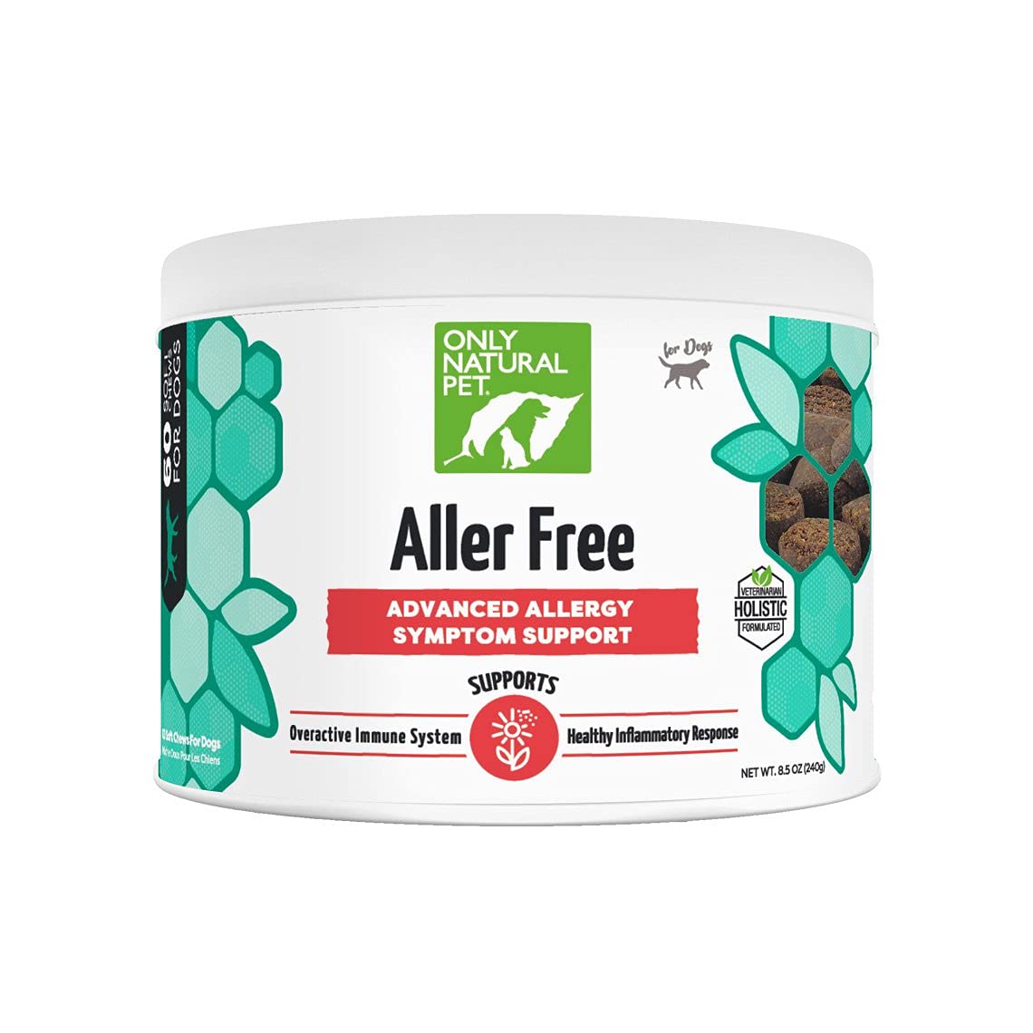 ONLY NATURAL PET AllerFree Advanced Allergy Support for Dogs w/Quercetin & Probiotics - Immune, Respiratory, Skin & Coat Health 