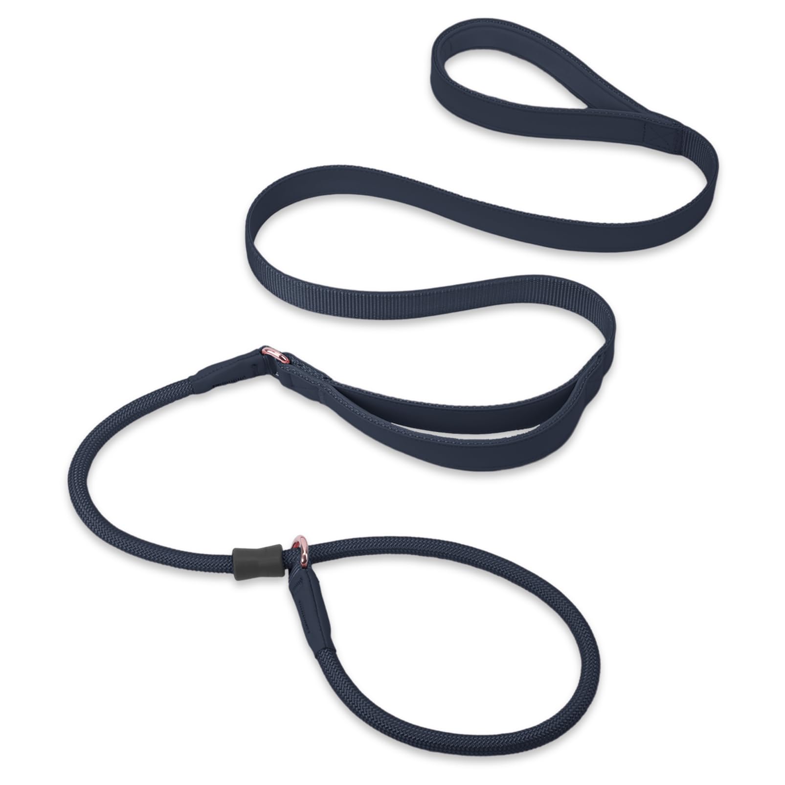 Slip Lead Dog Leash, Dog Training Leash With Double Handle, Soft Leather Slip Leash And Collar, Heavy Duty Nylon Dog Lead, No Pu