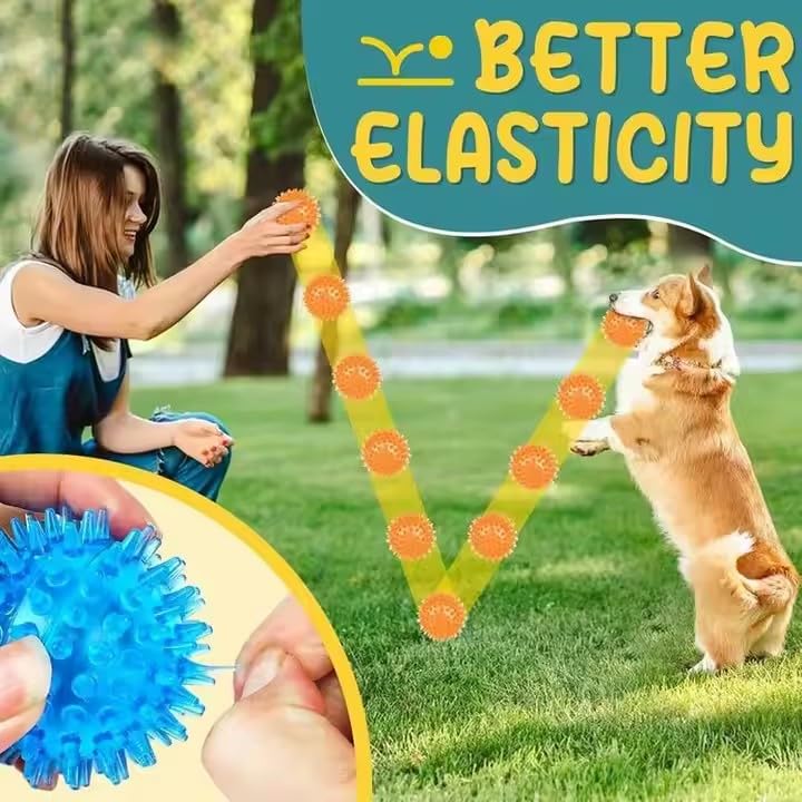 3.5    Durable Squeaky Dog Balls For Aggressive Chewers - Heavy-Duty Spike Ball Toys For Medium & Large Dogs, Perfect For Dental