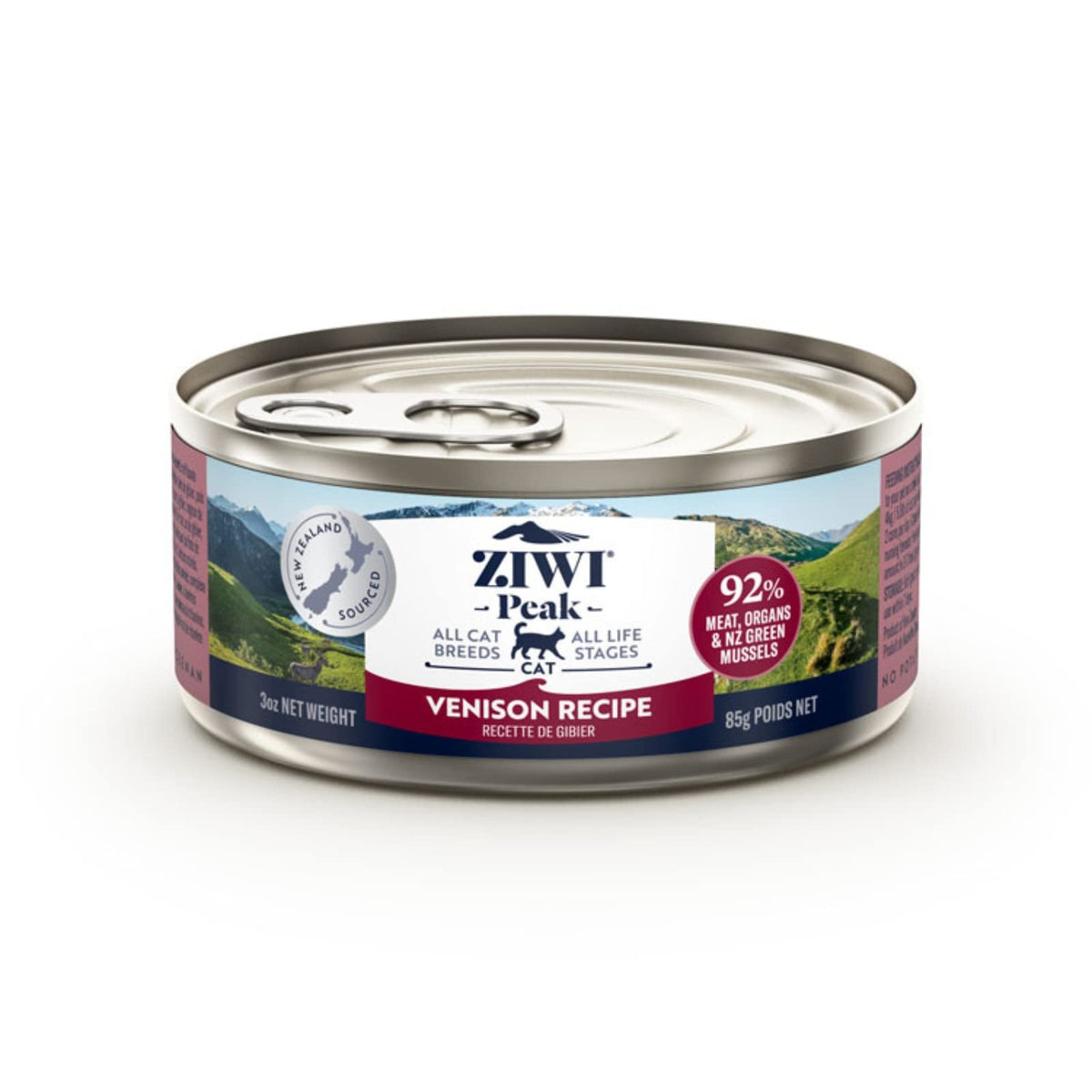 Ziwi Peak Canned Wet Cat Food - All Natural, High Protein, Grain Free, Limited Ingredient, With Superfoods (Venison, Case Of 24, 3Oz Cans)