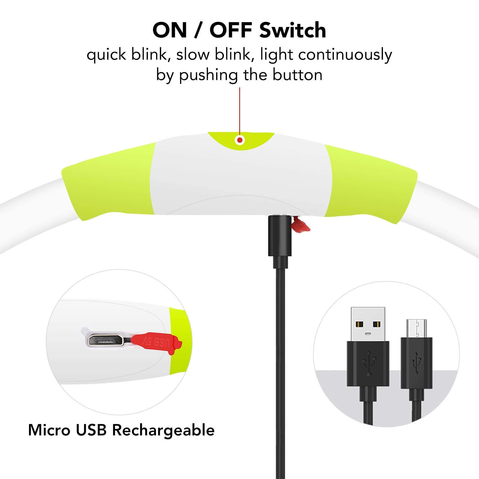 Colaseeme Led Dog Collar Light Up Dog Collars 1 Count Usb Rechargeable Tpu Glow Safety Basic Dog Collars For Large Medium Small