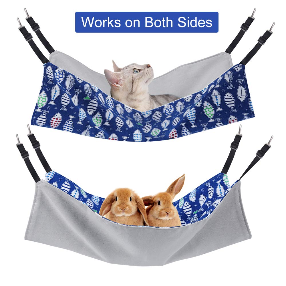 Persuper Cat Hammock Bed For Cage - 22X18 Inch Adjustable Hanging Cat Bed Reversible Cat Hammocks For Indoor Cats, Soft Cat Perch, Sleeping And Resting Sleepy Pad For Kitten Ferret Puppy Or Small Pet