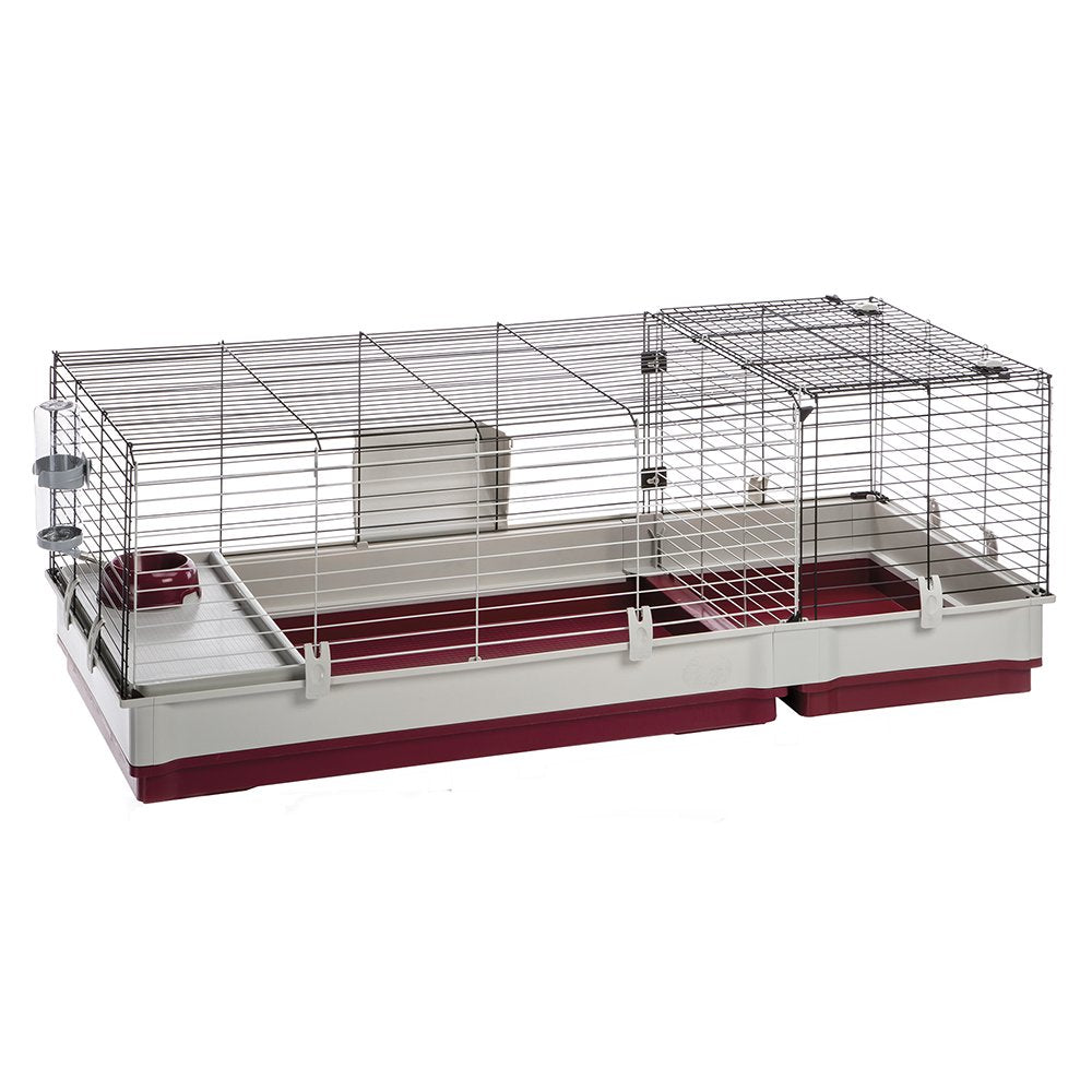 Ferplast Krolik Extra-Large Rabbit Cage W/Wire Extenstion | Rabbit Cage Includes All Accessories & Measures 55.9L X 23.62W X 19.