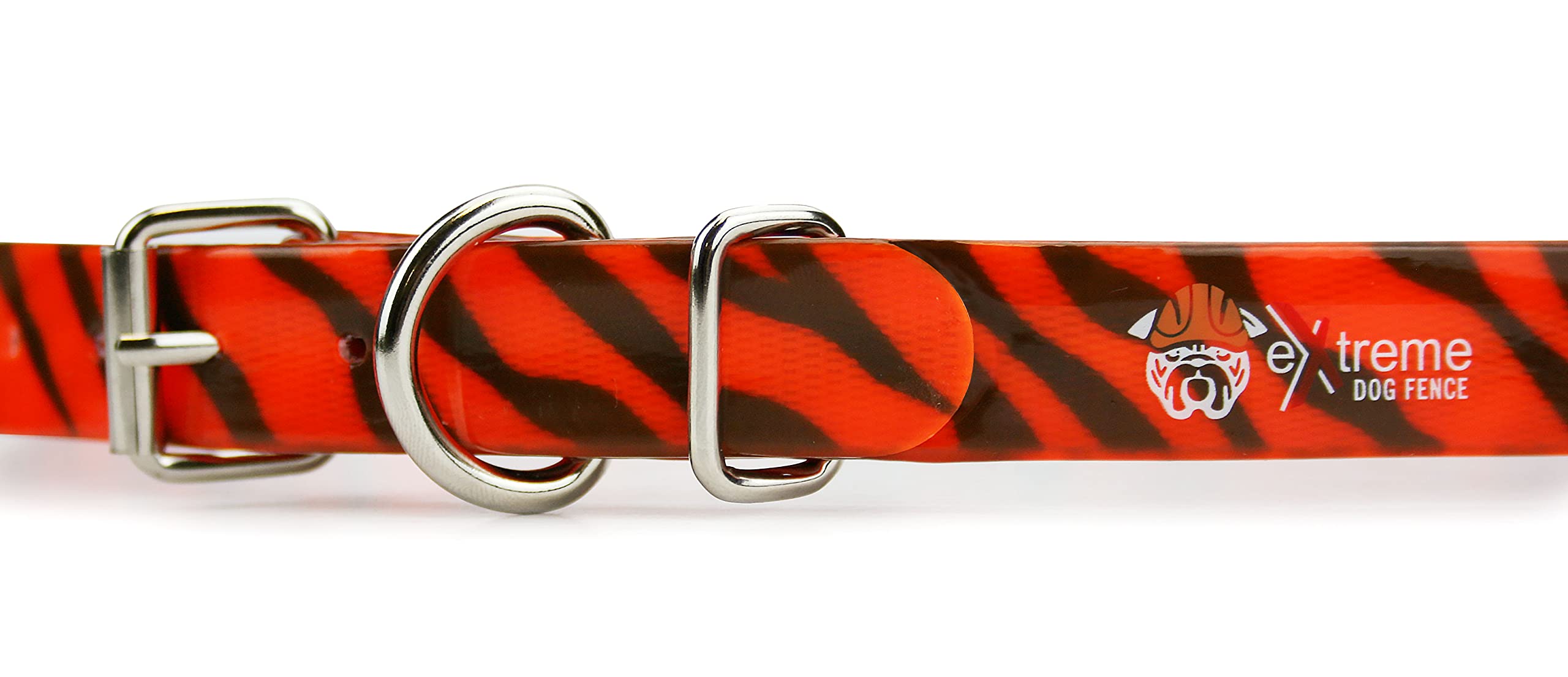 Tiger 3/4' Heavy Duty Tpu Coated Nylon Replacement Dog Collar Strap With Metal Buckle For Shock, Bark And Electric + Containmen