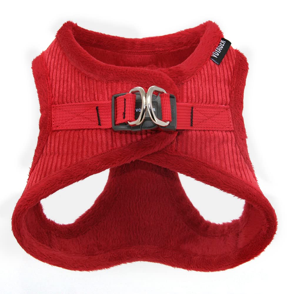 Voyager Step-In Plush Dog Harness - Soft Plush, Step In Vest Harness For Small And Medium Dogs By Best Pet Supplies - Red Cordur