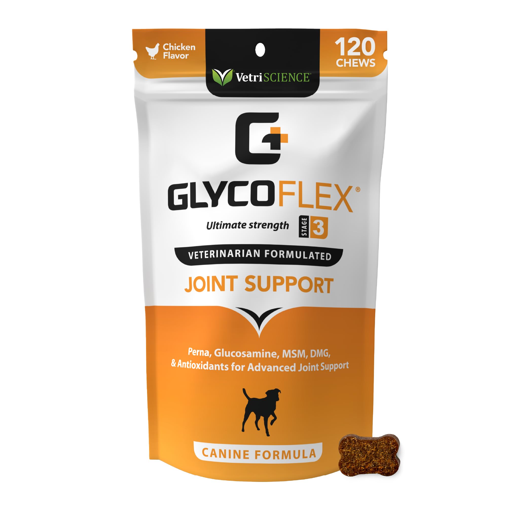 VetriScience Glycoflex 3 Hip and Joint Supplement for Dogs - Maximum Strength Dog Supplement with Glucosamine, MSM, Green Lipped