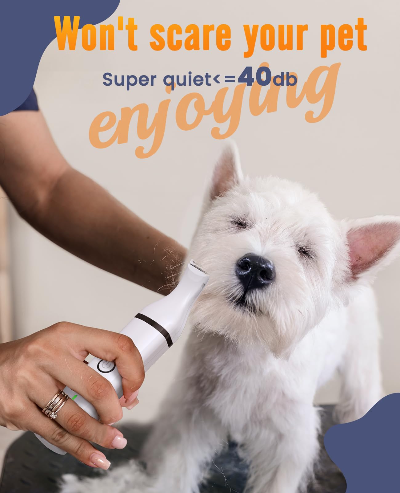 Oneisall Dog Paw Trimmer,Corldless Paw Trimmer For Dogs With Double Blades,Quiet 2 Speed Small Dog Grooming Clippers For Paws, E