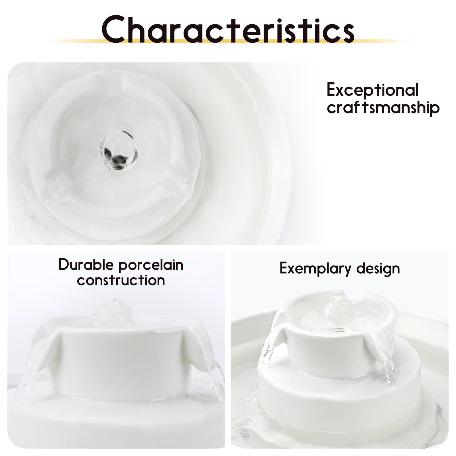 Lawfery Ceramic Cat Water Fountain, 2.1L/71Oz Cat Fountain With 3 Carbon Filters And 2 Water Pumps, Cupcake Pet Water Fountain For Cats And Dogs (White)