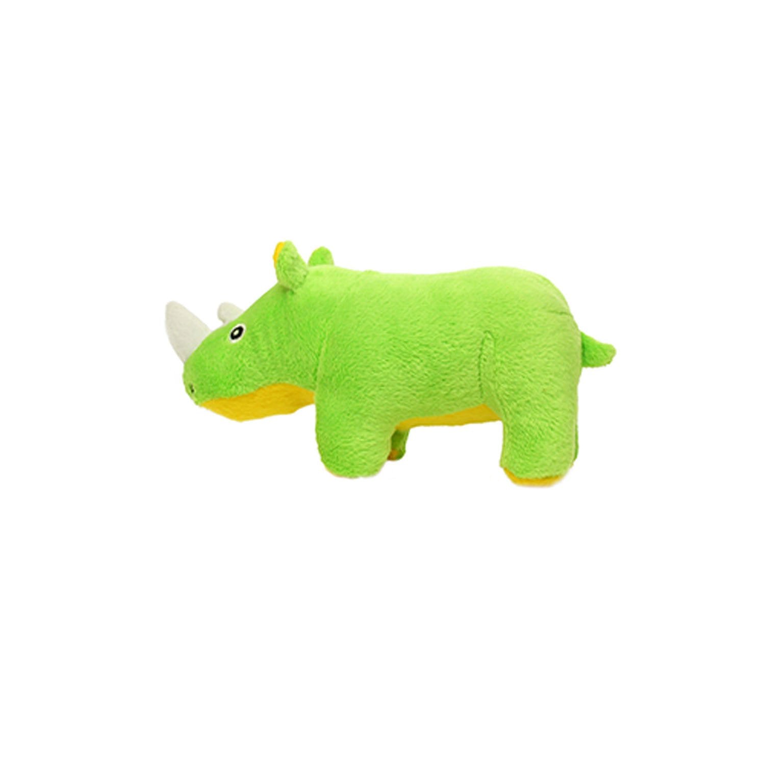 Mighty- Safari Junior Green Rhino - Squeaker-Multiple Layers. Made Durable, Strong & Tough. Interactive Play (Tug, Toss & Fetch). Machine Washable & Floats