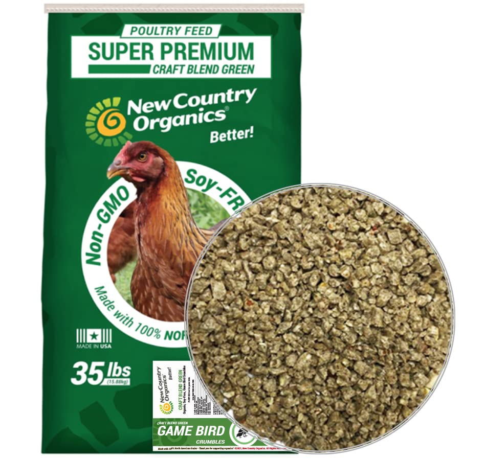 New Country Organics Certified Organic Gamebird Crumbles, Soy Free, 35 lbs