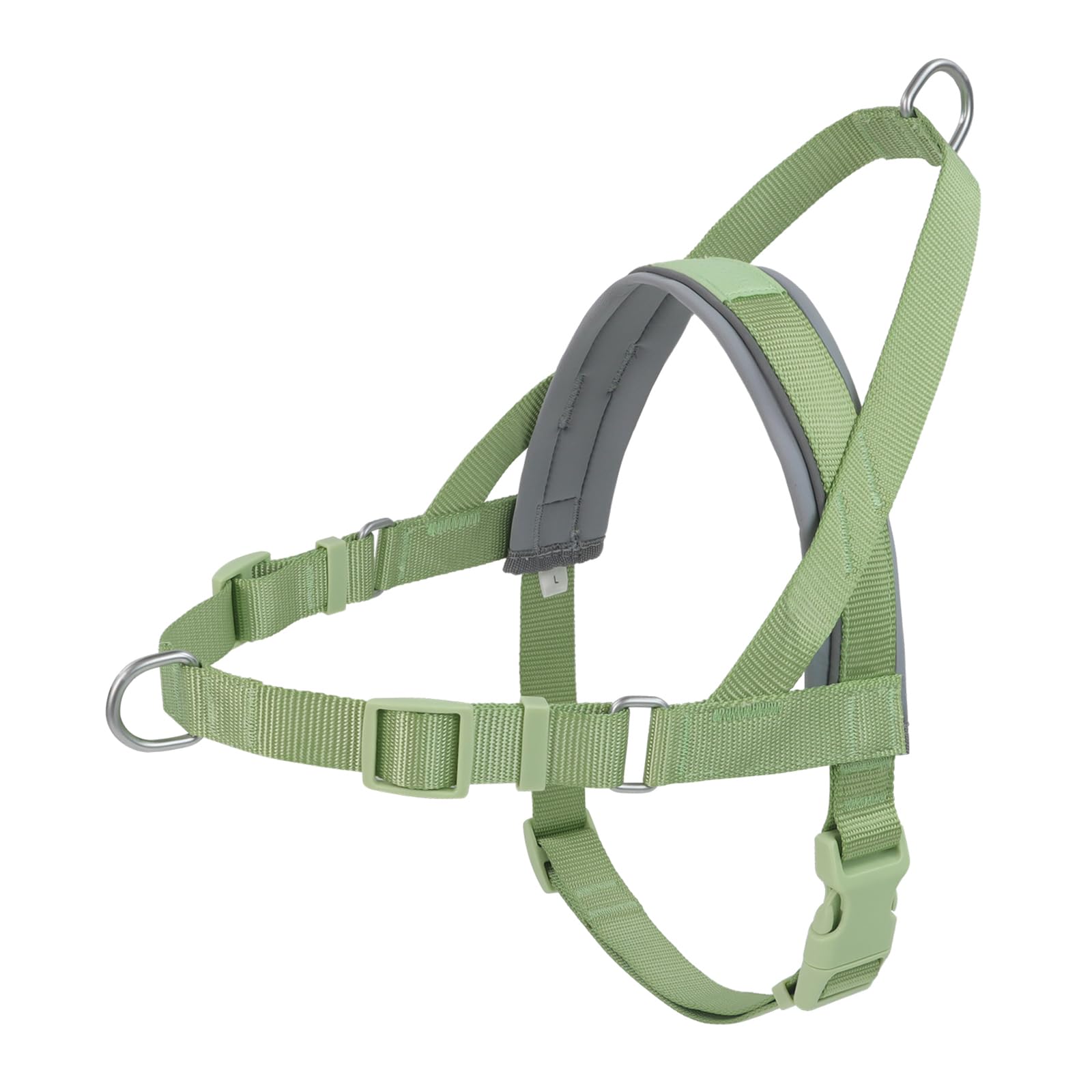 Wisedog No Pull Dog Harness - Adjustable Webbing Dog Halter Harness With Reflective Soft Padded For Large Dogs(Sage Green, Xs|Ne