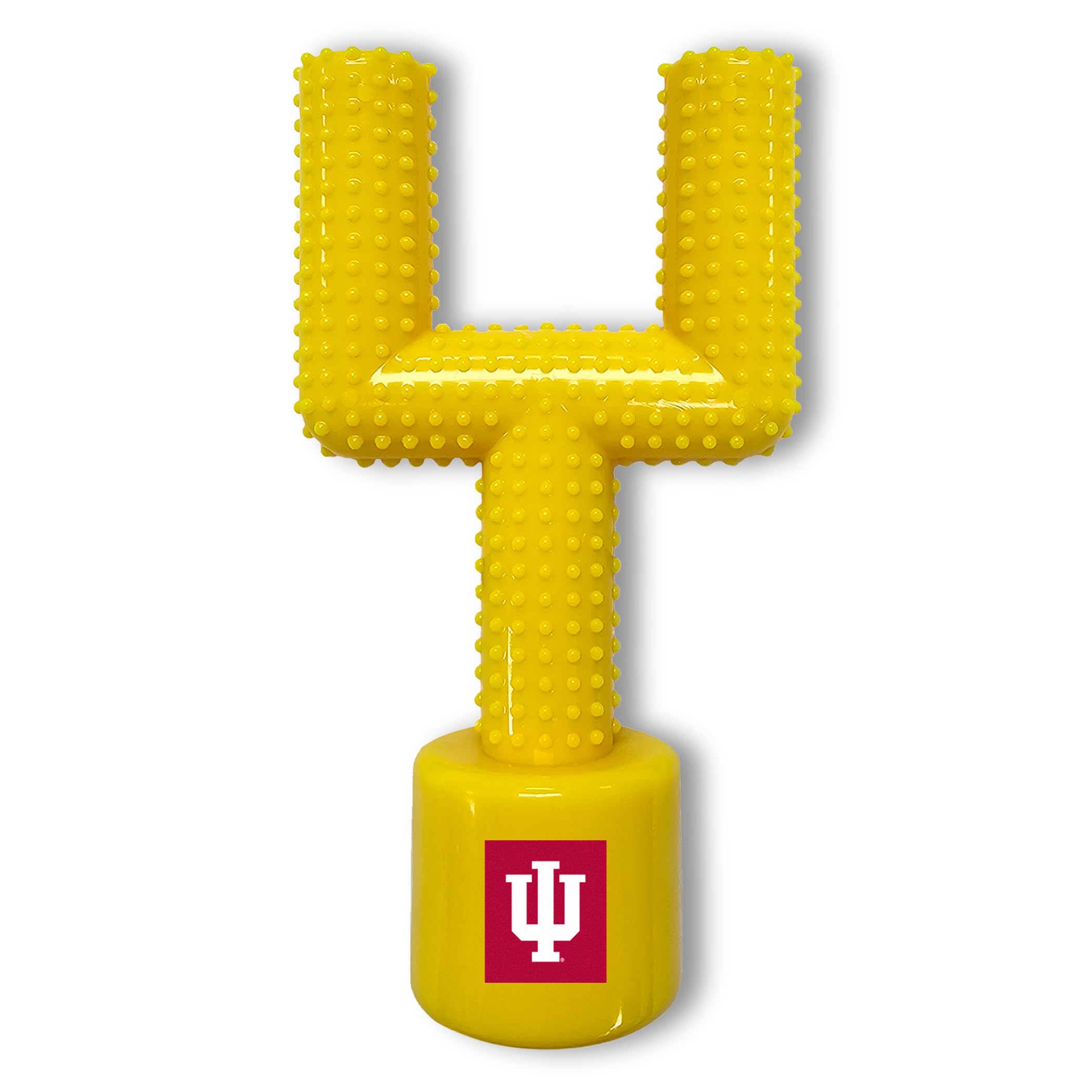 Ncaa Indiana Hoosiers Mega-Chew Hard Nylon Bacon-Flavored Dog Bone Football Goal-Post Chew Toy. Interactive, Tasty & Fun Dog Che