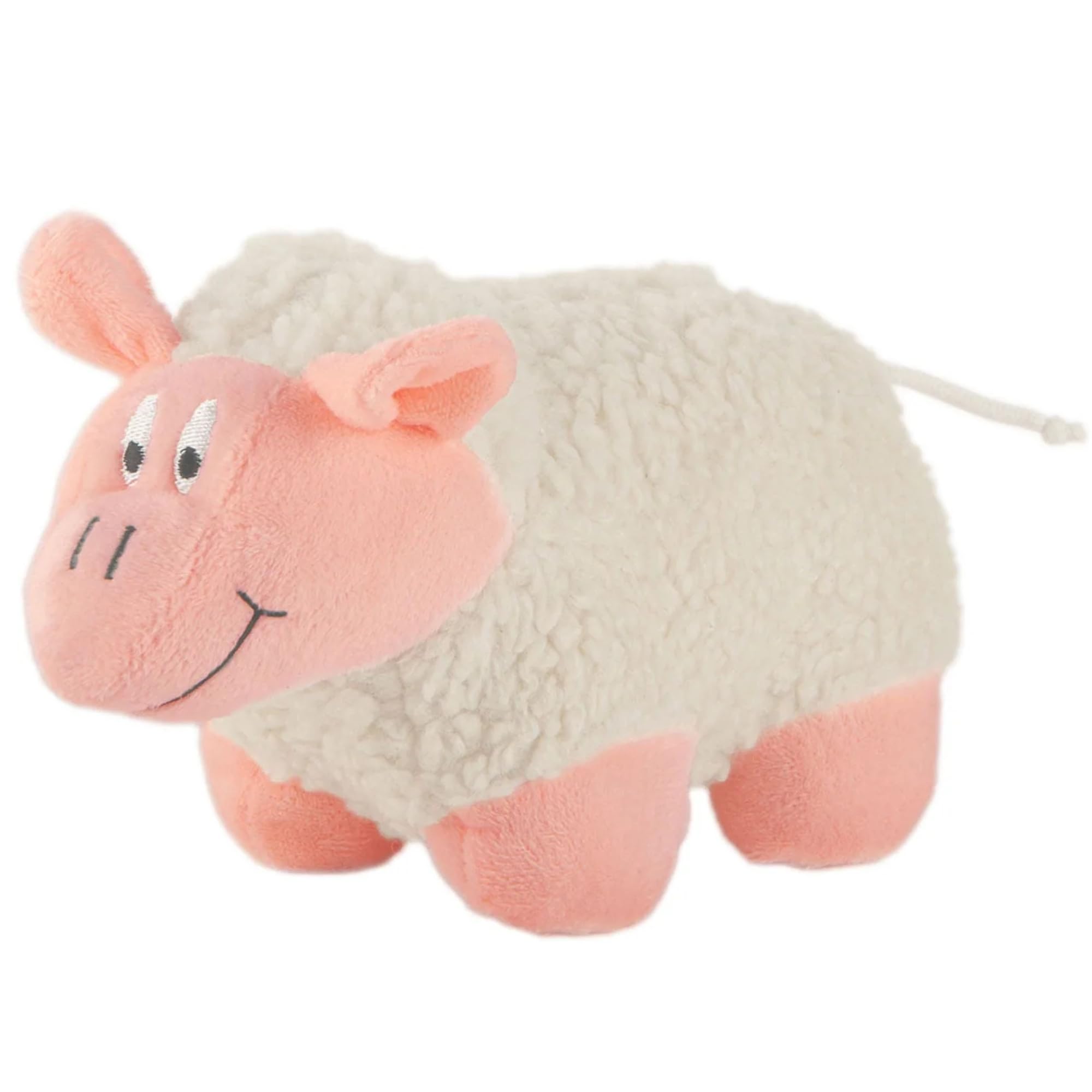 Jeffers Pet Plush Dog Toy With Squeaker, Fleecy Lamb 5'' - Soft Crinkle Fabric, Safe & Durable, Healthy Fun For Small & Medium D