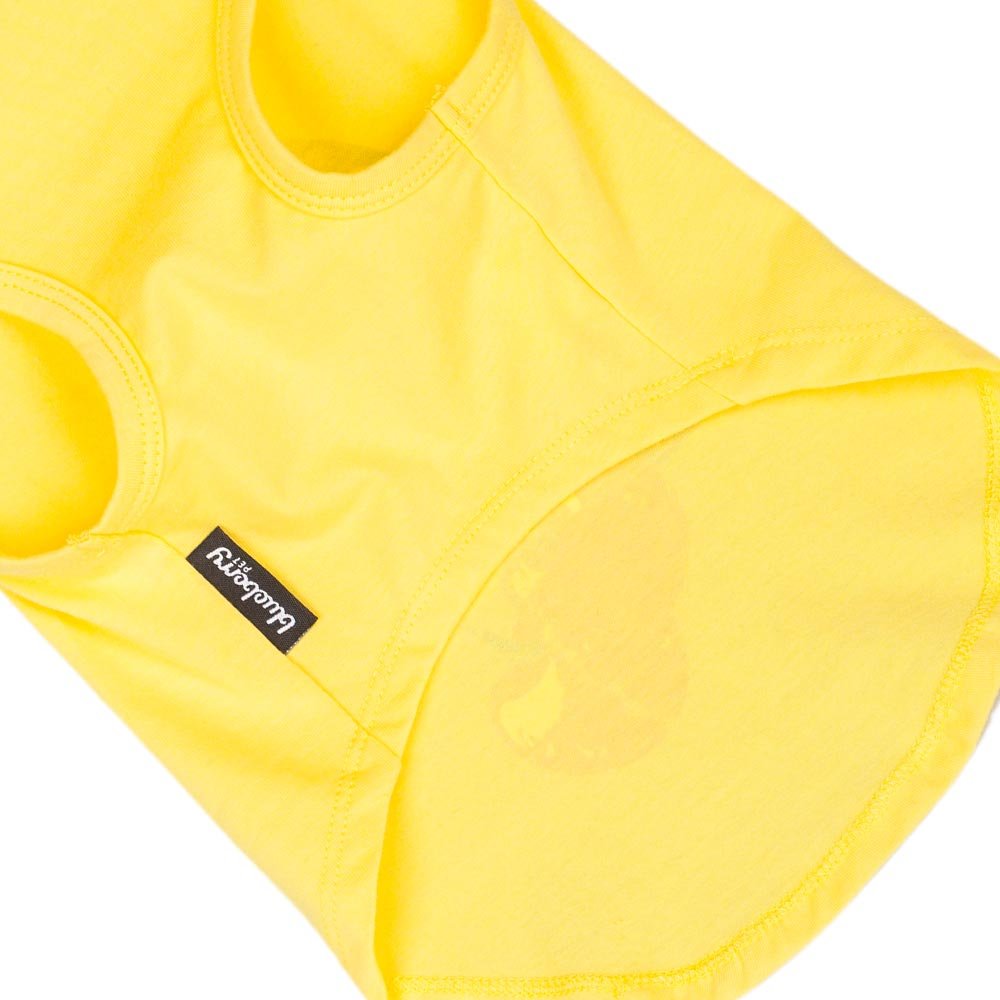 Blueberry Pet Cherry Soda Candy Cotton Dog Tank Top T Shirt In Sunshine Yellow, Back Length 14', Pack Of 1 Clothes For Dogs