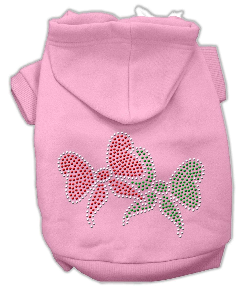 Mirage Pet Products 14-Inch Christmas Bows Rhinestone Hoodie, Large, Red