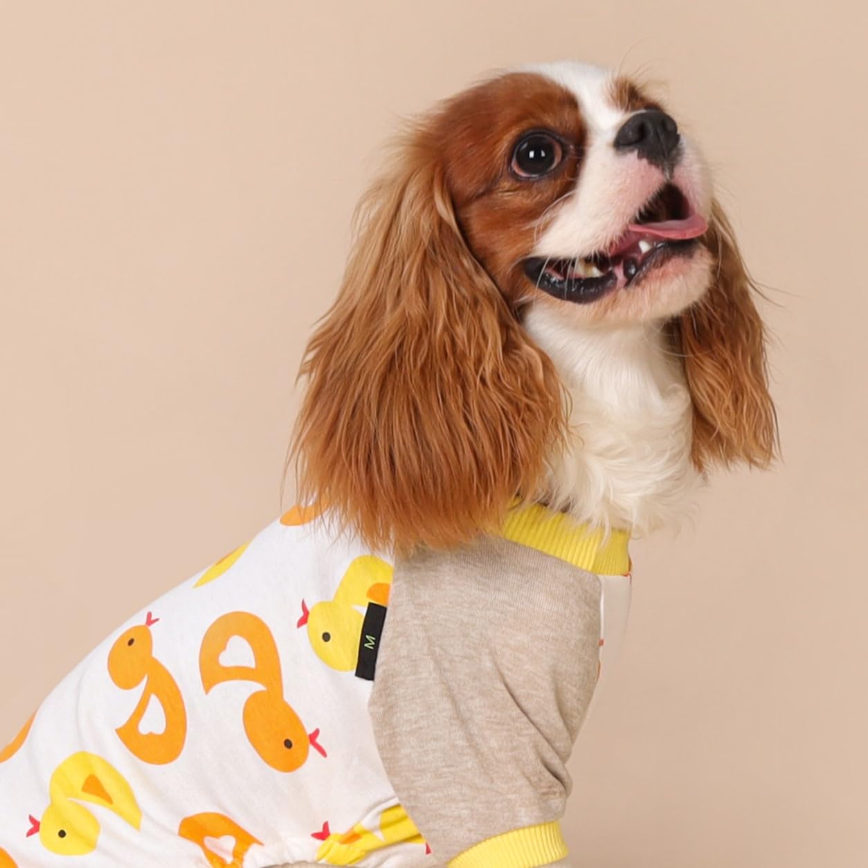 Fitwarm Duck Dog Pajamas, Cute Dog Clothes For Small Dogs Boy Girl, Pet Onesie Clothing, 100% Breathable Cotton, Yellow, Medium