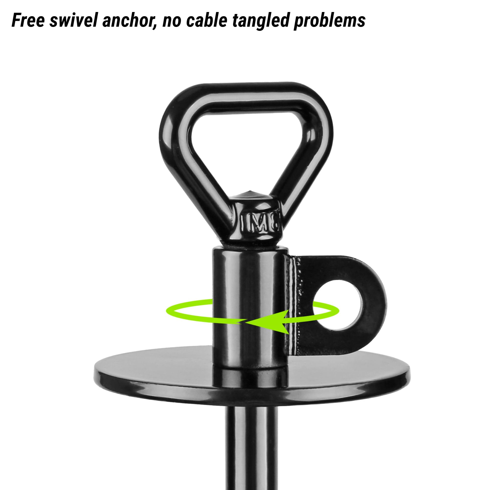 Seleware Dog Tie Out Stake Outdoor Anti-Rust Ground Anchor For Large Dogs Up To 220 Lbs, Free Swivel Dog Stake Dog Camping Gear