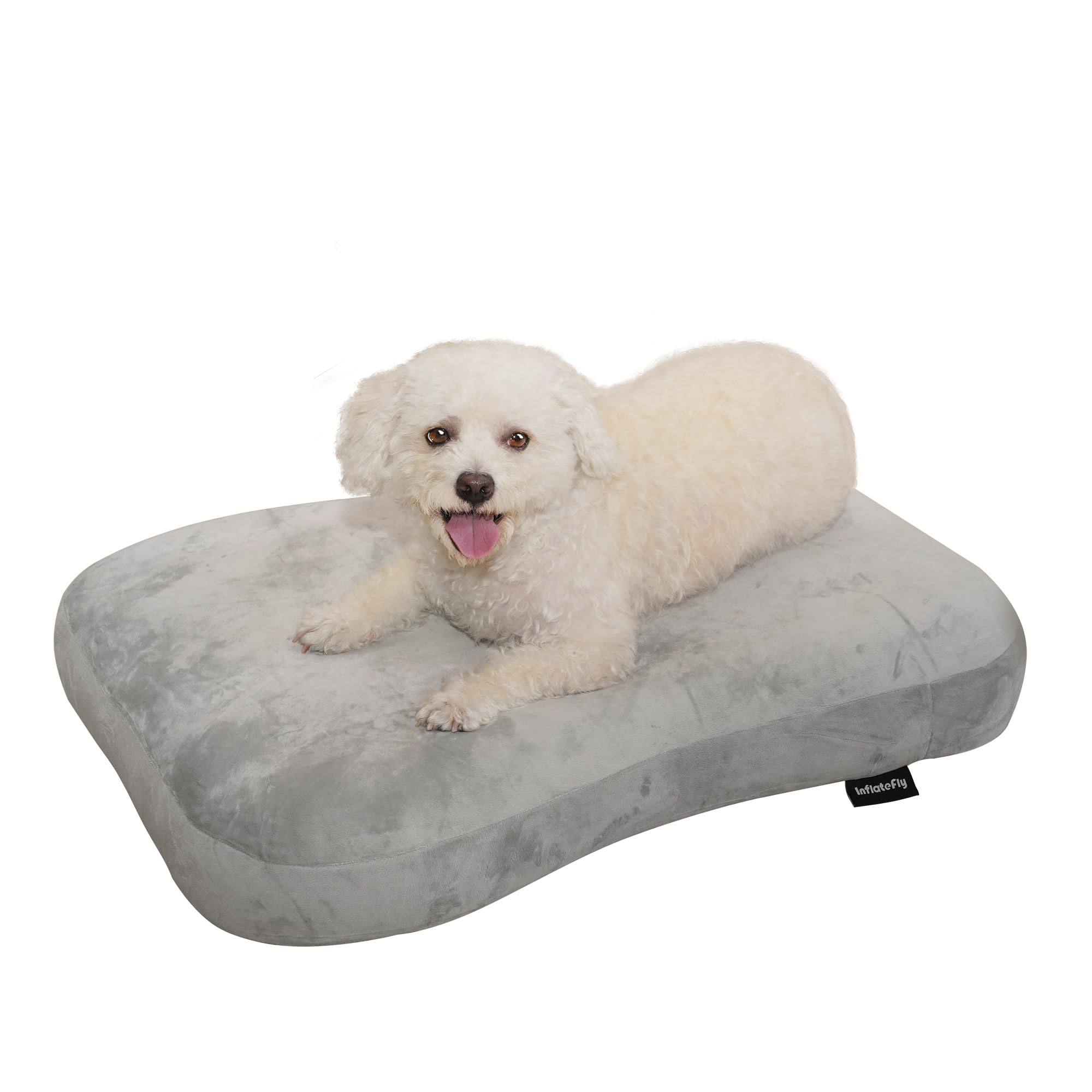 Inflatefly Dog Bed Washable Pet Bed With Waterproof Air Mattress (Crystal Silky, L-41.3X29.5X4.7In)