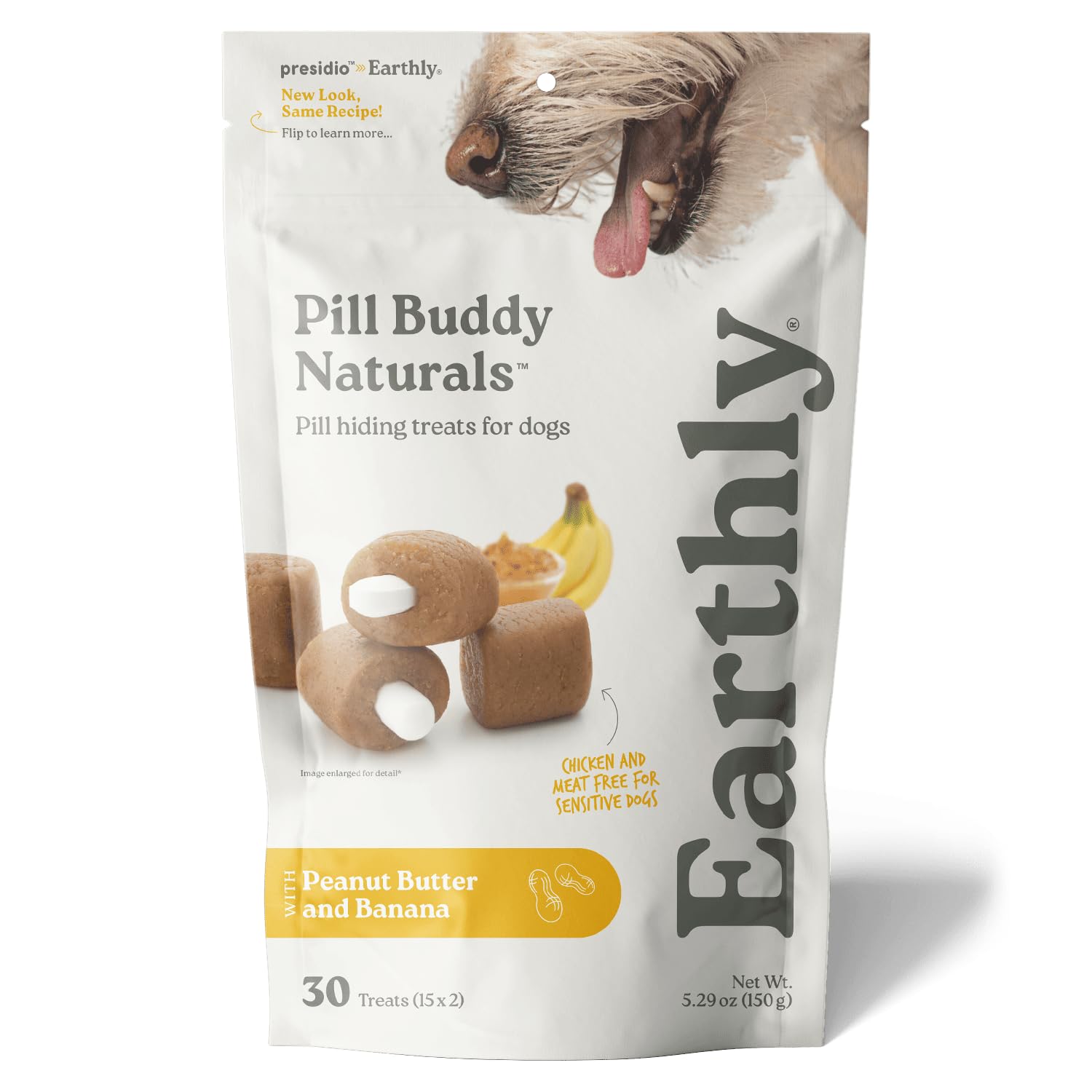 Presidio Pill Buddy Naturals - PB & Banana Recipe Pill Hiding Treats for Dogs - Make A Perfect Pill Concealing Pocket Or Pouch f