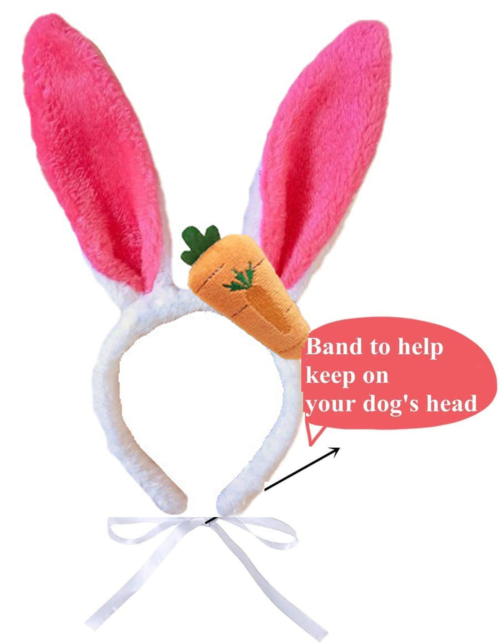 Dog Bunny Ears And Dog Easter Bow Tie, Pet Easter Outfit