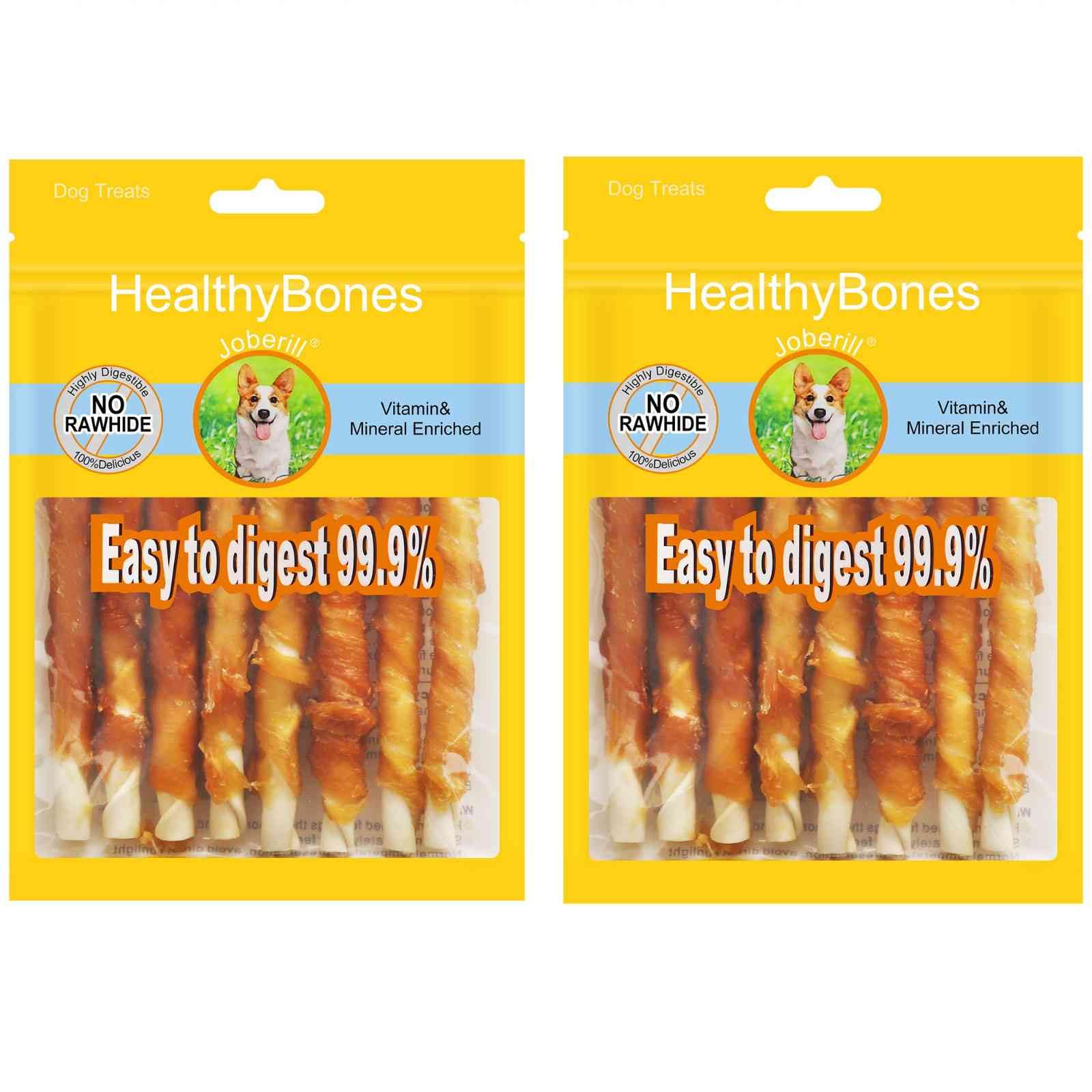 HealthyBones Chicken Breast Wrapped Natural Dog Treats for Vizsla and Other Large Sporting Dogs, 18 Count