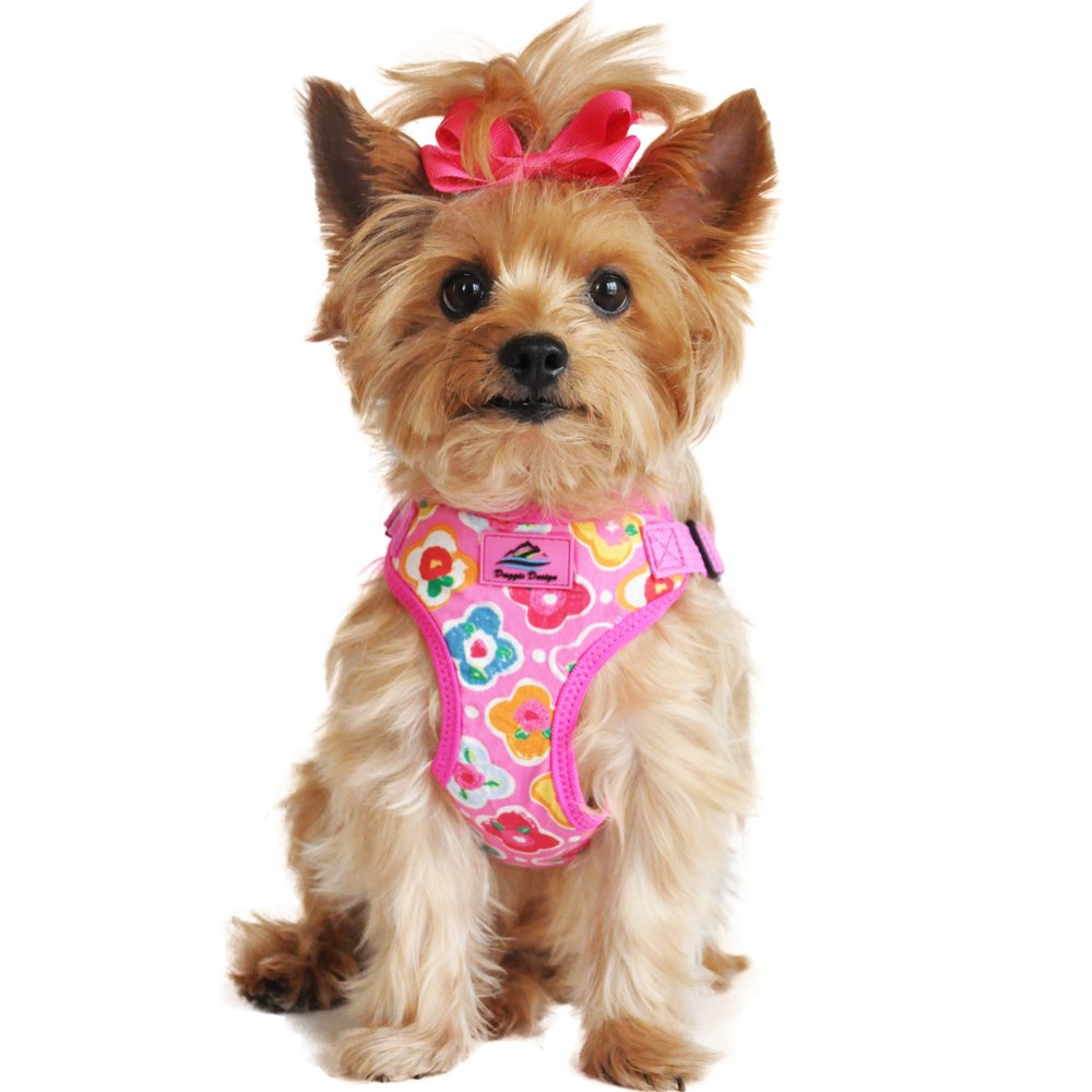 Doggie Design Soft Lightweight Wrap And Snap Choke Free Dog Harness - Maui Pink (Xs)
