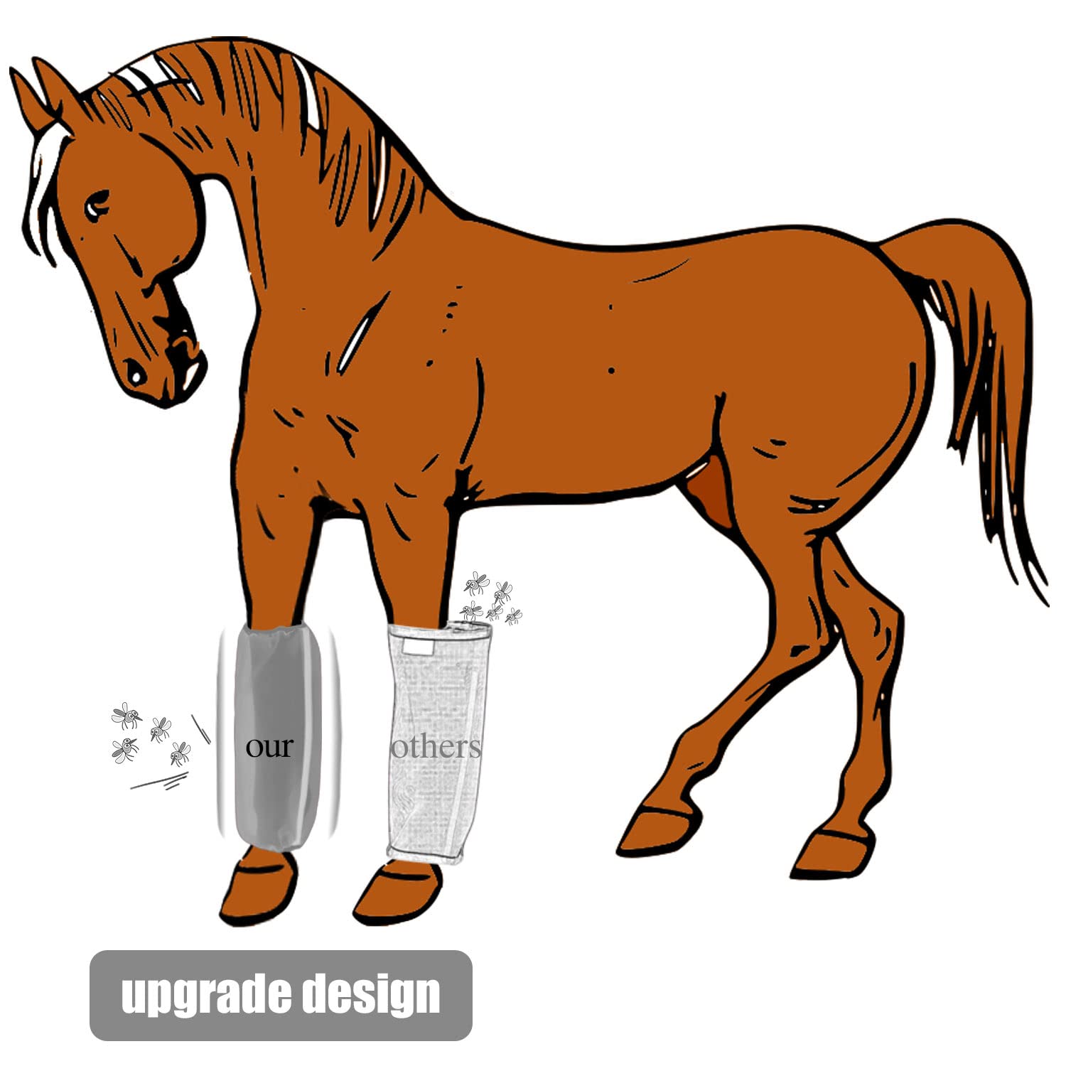 Mesh Fly Boots For Horse Breathable Shoofly Leggings For Horses Set Of 4 (L, Purple)