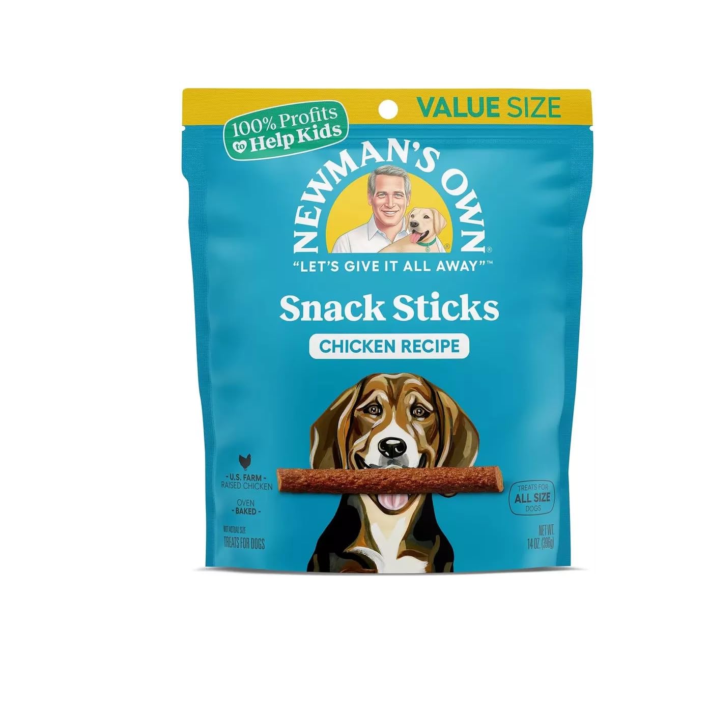 Newman'S Own Chicken Recipe Snack Sticks For Dogs, 14 Oz Bag