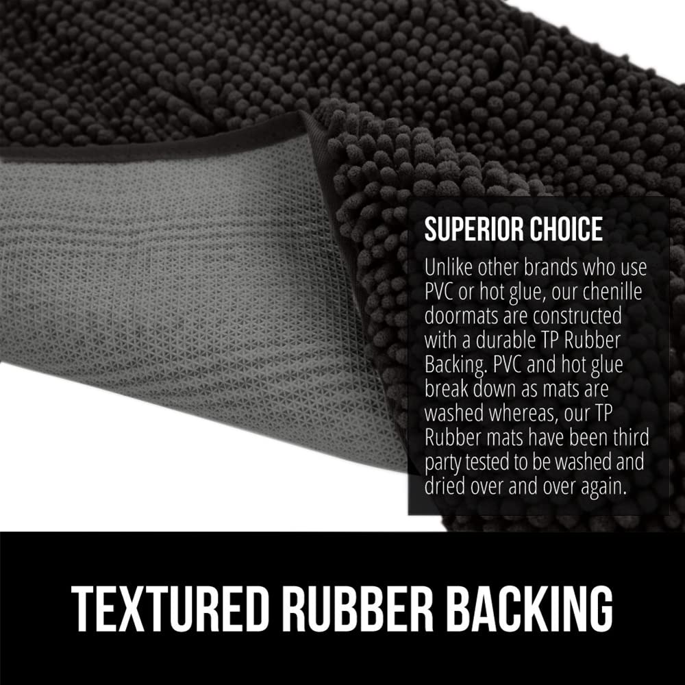 Gorilla Grip Ultra Absorbent Grippy Doormat for Muddy Dog Paws, 70x24 Machine Washable Soak Stopper Rugs Cleaner Floors, Bed Mat
