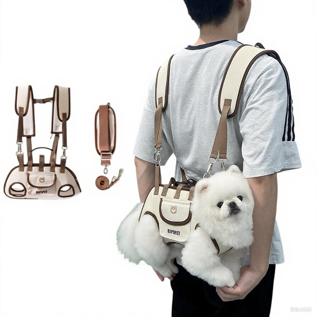 6-in-1 Hands Free Pet Carrier Backpack for Dogs & Cats - Convertible Shoulder Sling, Leash & Lift Harness, Portable Breathable D