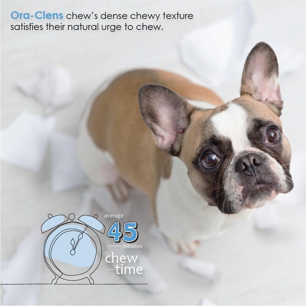 Ora-Clens Oral Hygiene Chews for Medium Dogs-Enzymatic Dental Treats for Daily Oral Care, Cleans Teeth and Freshens Breath, Redu