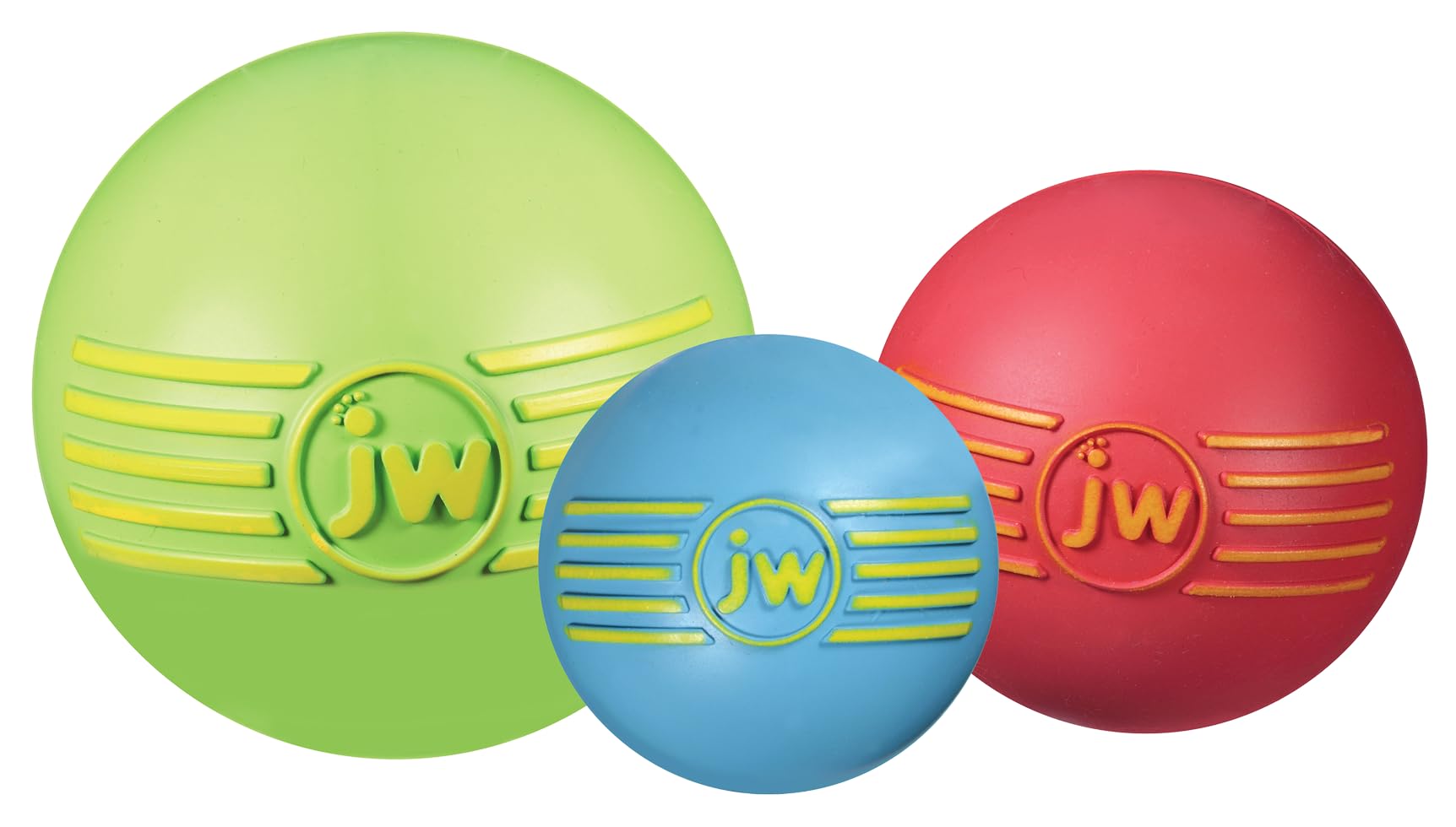 JW ISqueak Ball Durable Natural Rubber Dog Toy (Assorted Colors)