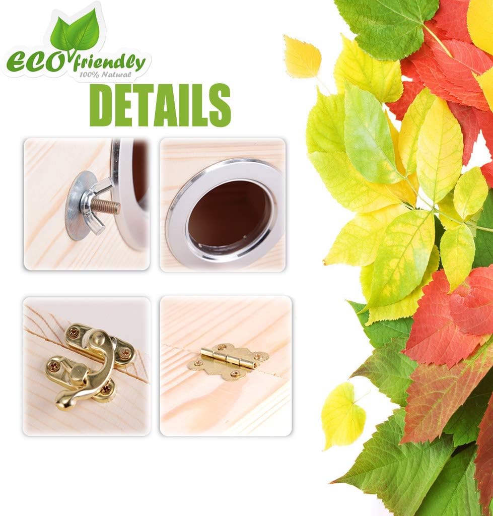 Hamiledyi 2PCS Parakeet Nesting Box Bird House Bird Nest Wood Breeding Box Parrot Mating Box for Parrot Lovebirds Cockatiel Conu