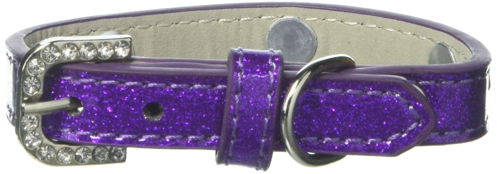 Mirage Pet Products Black Bone Widget Dog Collar Purple Ice Cream, Size 10