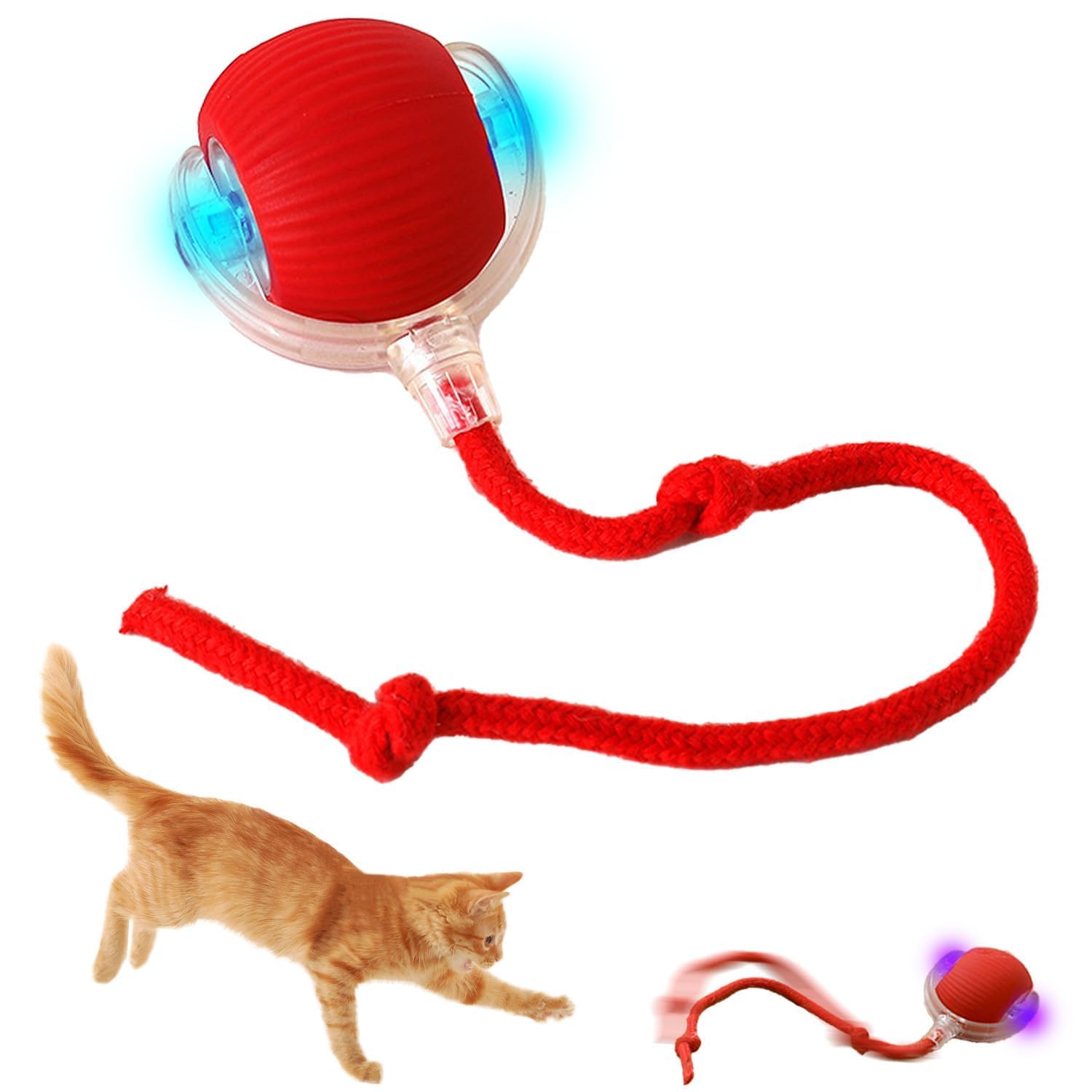 Shopping Mart Tails Cat Toys,Agile Moving Ball With Elastic Mesh Tail,Interactive Cat Toy For Indoor Cats,Motion Activated,Ultra