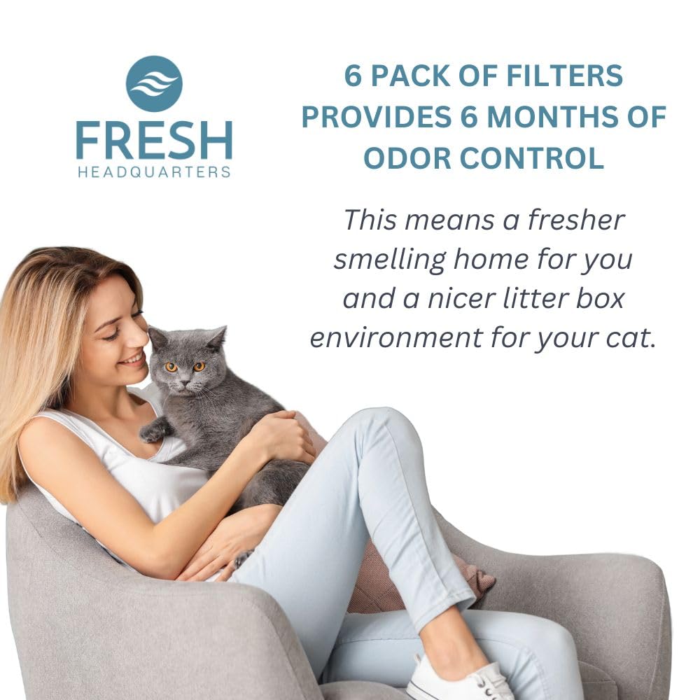 6 Pack Replacement Litter Box Filters Compatible With Nature'S Miracle Oval Cat Litter Box ?Activated Charcoal Filters Eliminate Up To 99% Of Odors ?(Oval 8' X 3')