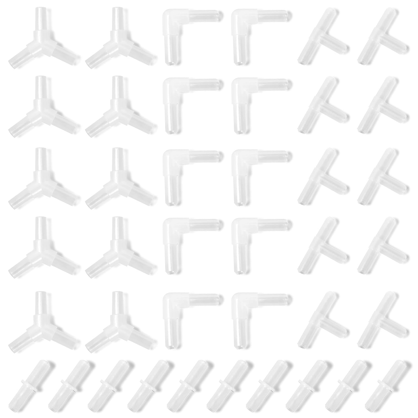 Aquaneat Aquarium Airline Tubing Connector, Fish Tank Air Pump Connector, Plastic, 40Pcs (4 Kinds)