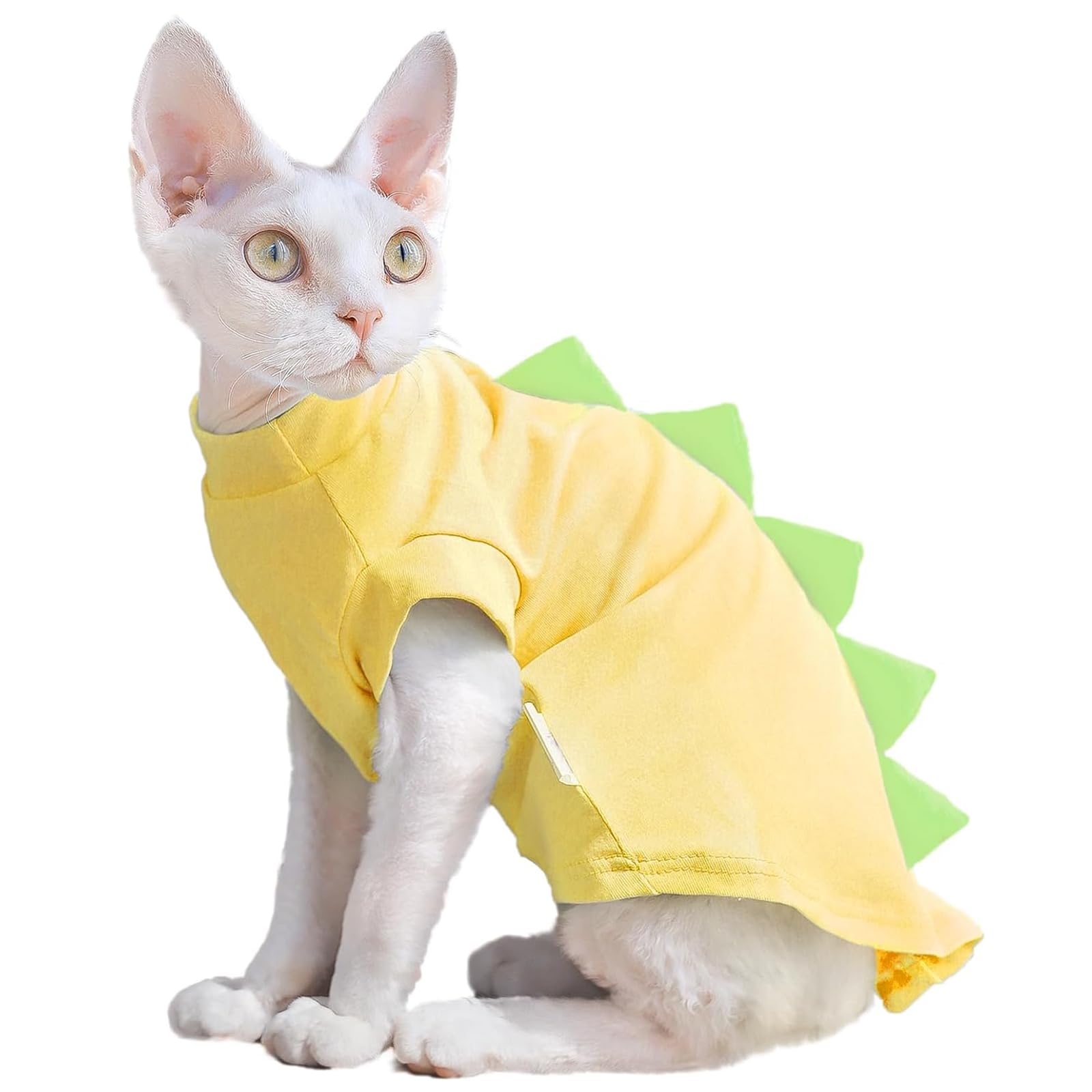 Qbleev Sphynx Cat Clothes, Dinosaur Design Cat Shirts For Cats Only, Hairless Cat Sweater, Breathable Cat Daily Wear Clothes For