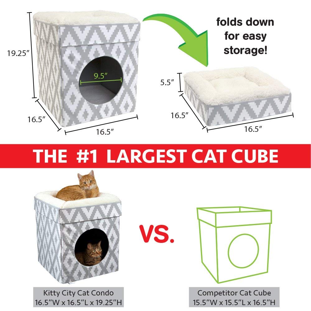 Kitty City Indoor Cat Cube Furniture, White Cube