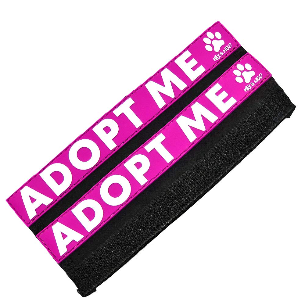 Max and Neo Leash Sleeves Adopt ME - We Donate 1 for 1 to Dog Rescues for Every Product Sold (Pink/Double)