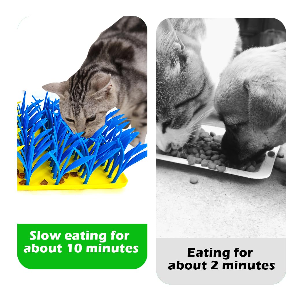 Virgoccy Silicone Grass Mat For Cats & Dogs, Snuffle Mat For Dogs Cats, Slow Feeder Dog Bowl, Interactive Sniff Foraging Mats Fo
