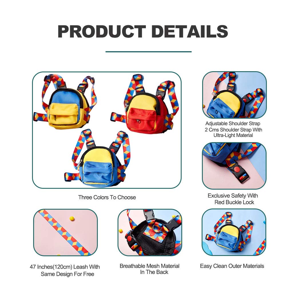 Icicecream Colorful Lightweight Dog Backpack With Free Leash Adjustable Cute Water Repellent Harness With Breathable Mesh Material Saddle Bag For Small, Medium & Large Dogs Outdoor Hiking(Yellow)