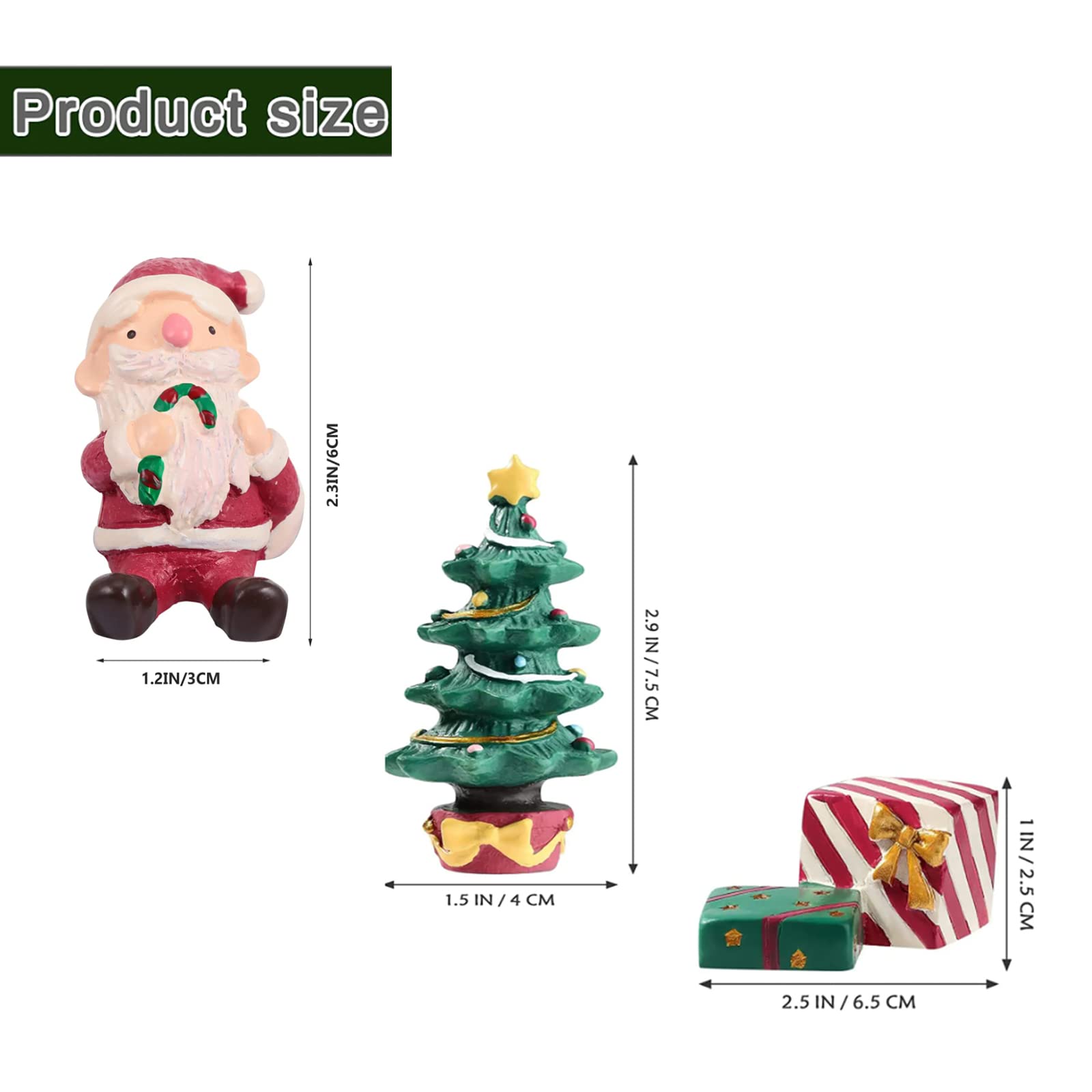BicVaken 3 Pcs Christmas Aquarium Decoration - Cute Resin Ornament Fish Tank Decoration, Santa Christmas Tree Statue Supplies fo