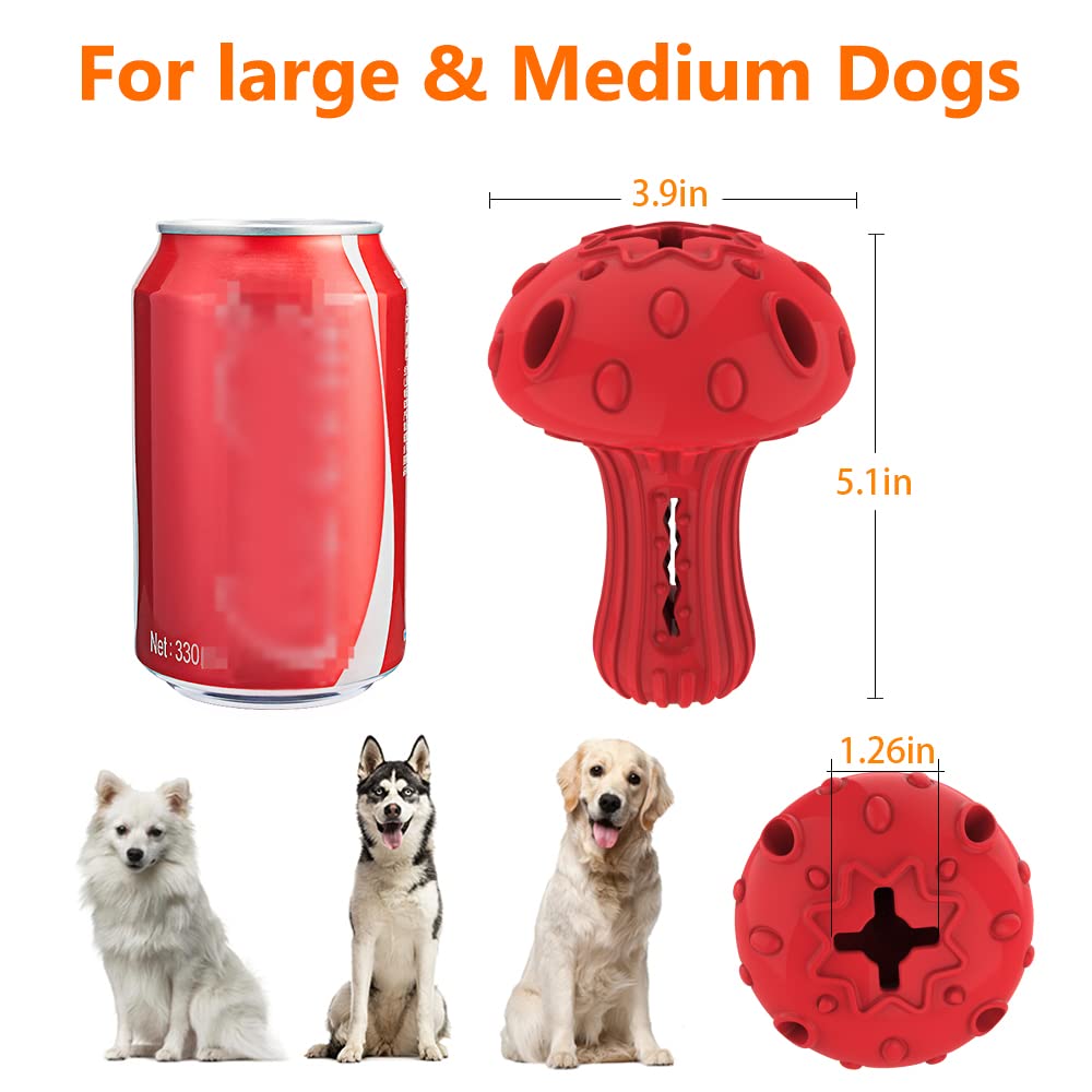 SCHITEC Dog Chew Toy for Large & Medium Dogs, Rubber Treat Dispensing Toy for Aggressive Chewers, Interactive Slow Feeder Tough