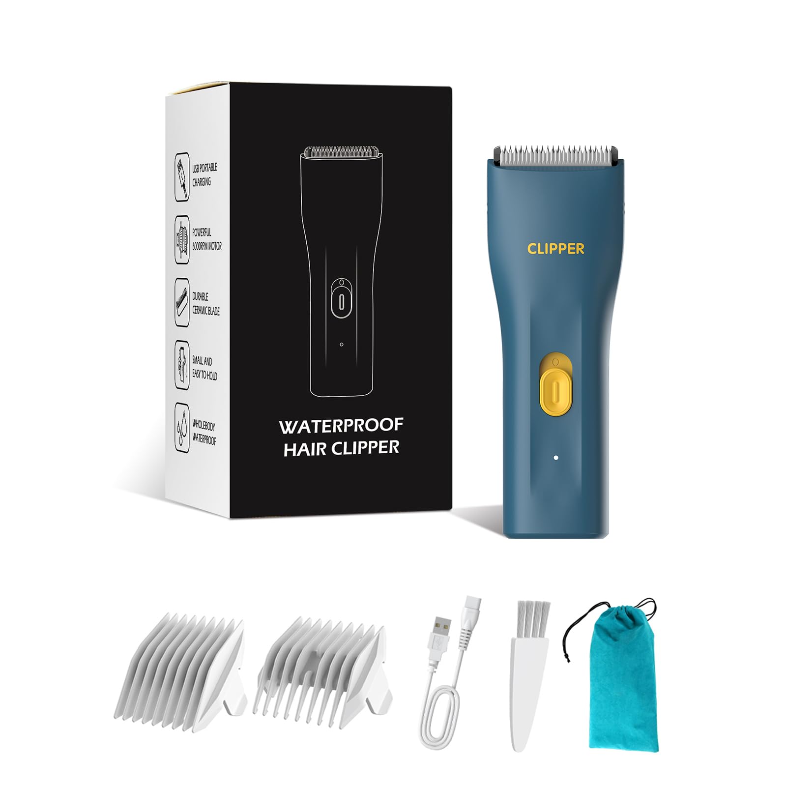 Founouly Prowerful Home Professional Dog Grooming Kit Clipper Low Noise Usb Rechargeable Gifts For Dog Cat Green,Ts006