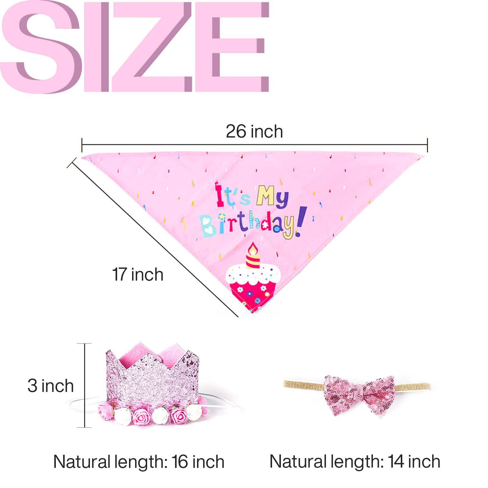 Partywoo Dog Birthday Party Supplies, Dog Birthday Bandana, Birthday Hat, Birthday Banner, Dog Balloons, 15 Pcs Pink Dog Party Decorations, Party Supplies, Dog Birthday For Small Medium Dogs Pet
